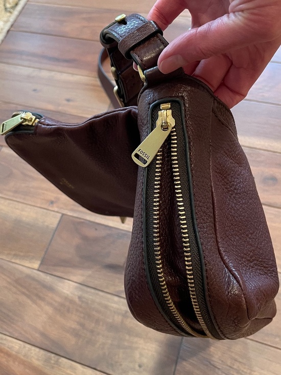 Fossil Preston Brown Leather expandable crossbody bag - Picture 8 of 9